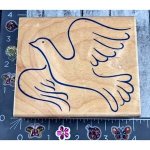 Inkadinkado Dove Bird Outline 4912 Rubber Stamp Wood #G28